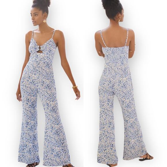 Anthropologie Pants - Anthropologie x Hutch Saponaro (L) Ditsy Print Jumpsuit Floral Tank Long
